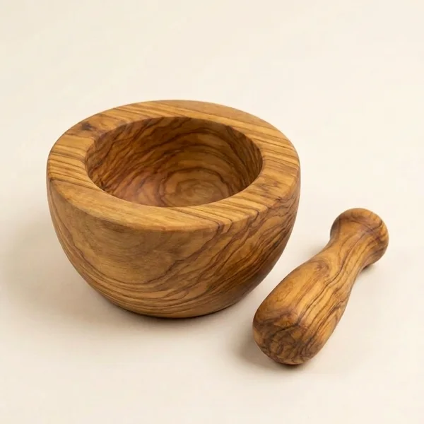Alba Olive Wood Mortar and Pestle
