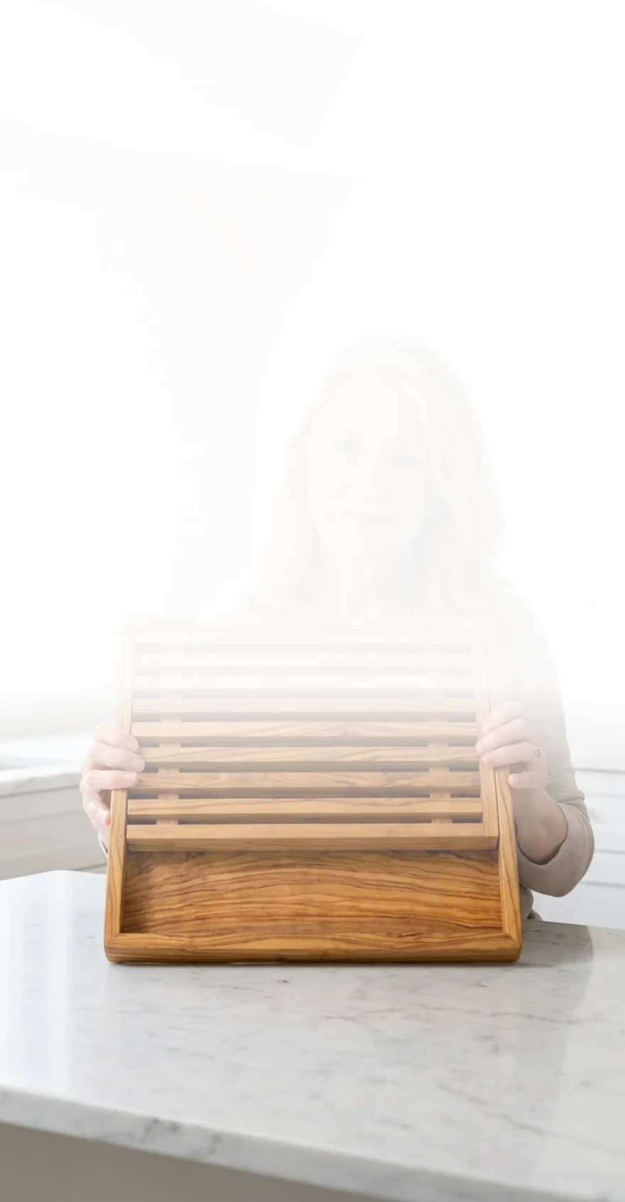 One Olive Trunk, One Board, and a Tray That Takes the Crumbs Away