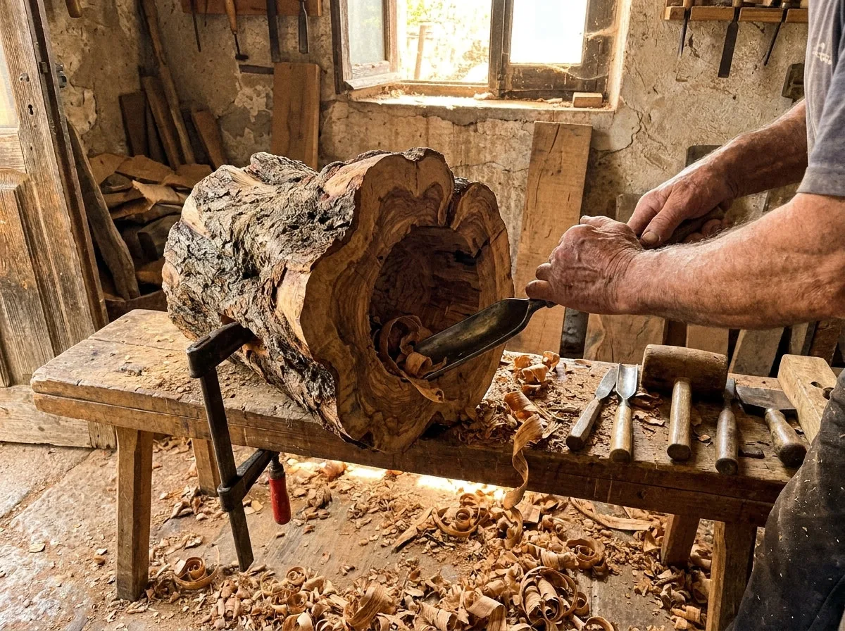 Olive Wood Serving Bowl